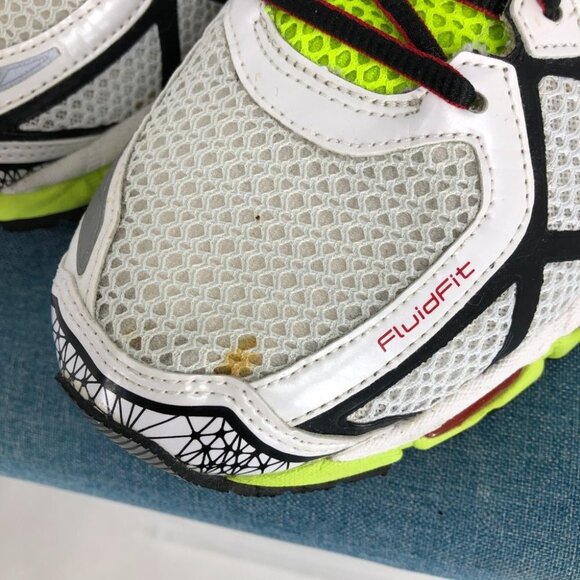 Asics Mens Neon Green & White Gel Kayano 21 Lightning/Flash Yellow Sneakers 11.5 - Picture 13 of 16
